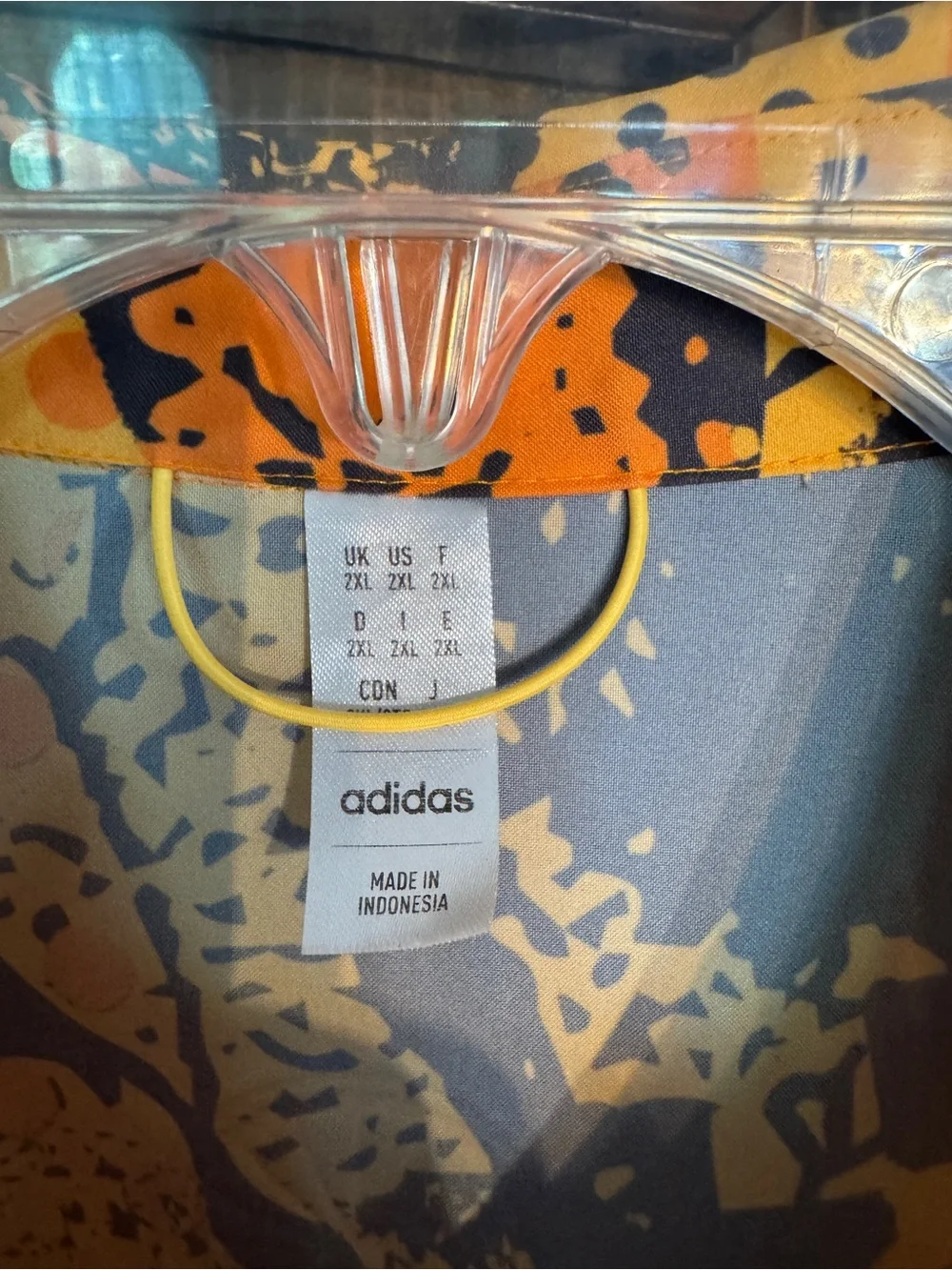adidas Orange & Gray Short-Sleeve Button-Down Shirt (snaps)